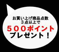 商品3点以上お買い上げで500ポイントプレゼント!