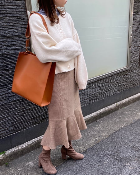 INGNI(イング) ワイドハンドルショルダーバッグ キャメル