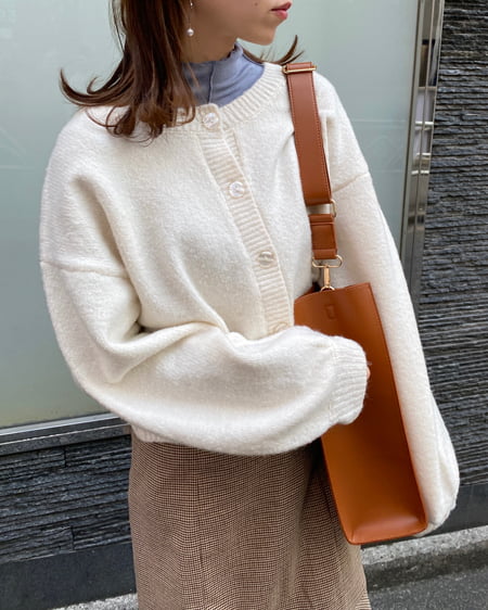 INGNI(イング) ワイドハンドルショルダーバッグ キャメル