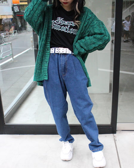 INGNI(イング) メランジケーブルVネックカーディガン グリーン