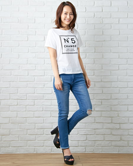 INGNI（イング） No5／Tシャツ ｵﾌﾎﾜｲﾄ