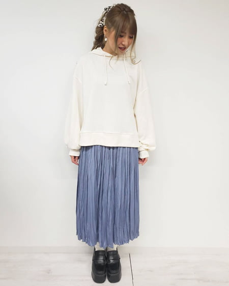 【WEB先行】サテンワッシャープリーツ／スカート