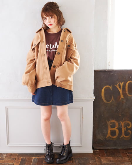 【INGNI STORE限定セット】CPOブルゾン＋前ボタン台形スカート／SET