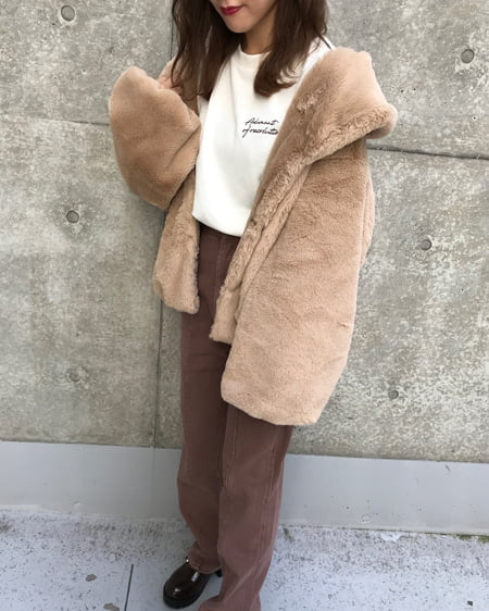 INGNI(イング) バックレースUPコーデュロイストレート/パンツ モカ