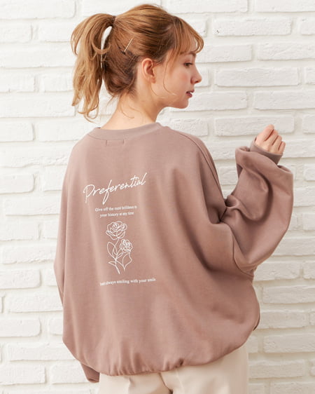 INGNI(イング) バックロゴ/スウェットプルオーバー モカ