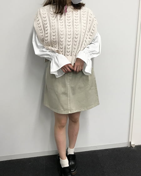 INGNI(イング) 【セットアップ】スカシベスト+ブラウスSET アイボリー