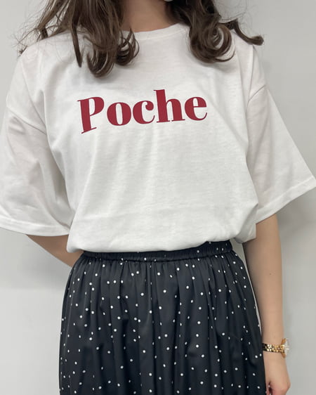 INGNI(イング) sweetロゴTシャツ オフホワイト/アカ