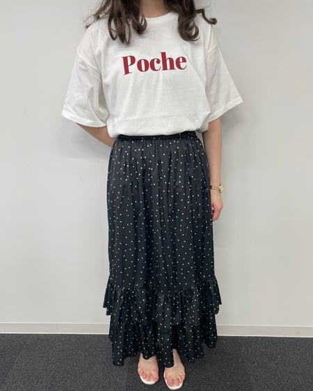 INGNI(イング) sweetロゴTシャツ オフホワイト/アカ