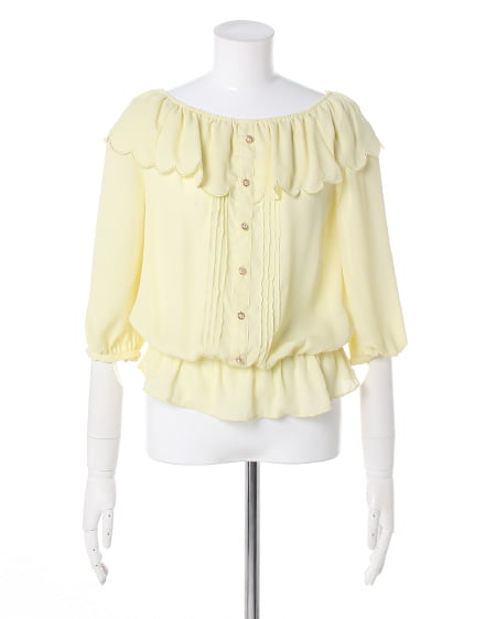 INGNI(イング) フリル衿ピンタック/TOPS イエロー