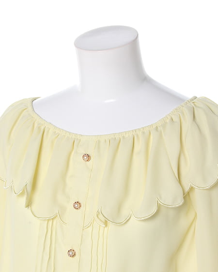 INGNI(イング) フリル衿ピンタック/TOPS イエロー