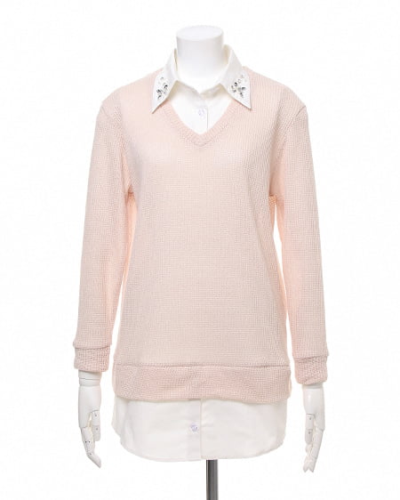 INGNI(イング) 畦シャツ付/TOPS ベージュ