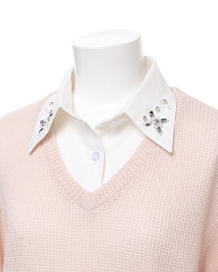 INGNI(イング) 畦シャツ付/TOPS ベージュ