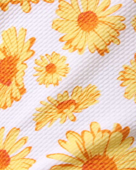 INGNI(イング) 花柄スカラップ/Tシャツ オフホワイト/イエロー