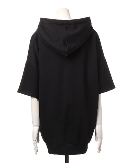 INGNI(イング) 裾ZIPパーカー/チュニック クロ