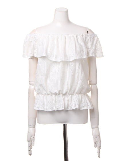 INGNI(イング) レースオフショル/TOPS オフホワイト