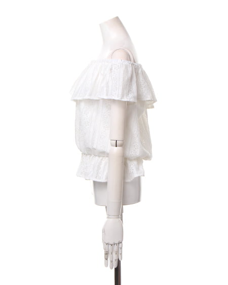 INGNI(イング) レースオフショル/TOPS オフホワイト