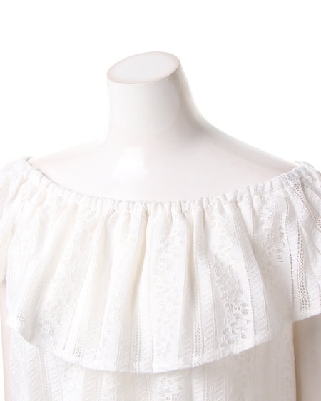 INGNI(イング) レースオフショル/TOPS オフホワイト