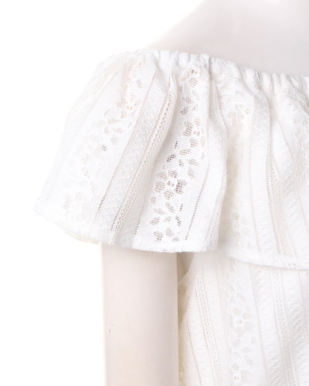 INGNI(イング) レースオフショル/TOPS オフホワイト