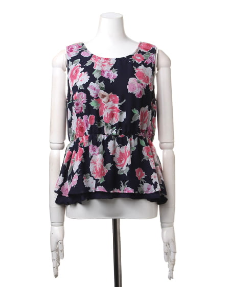 INGNI(イング) 花柄シフォンペプラム/TOPS コン