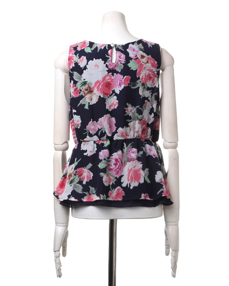 INGNI(イング) 花柄シフォンペプラム/TOPS コン