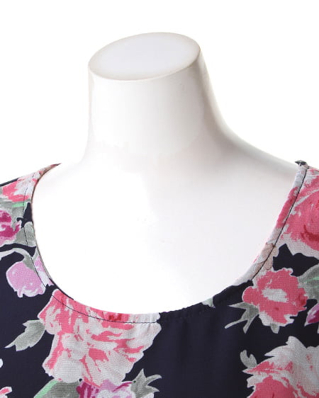 INGNI(イング) 花柄シフォンペプラム/TOPS コン