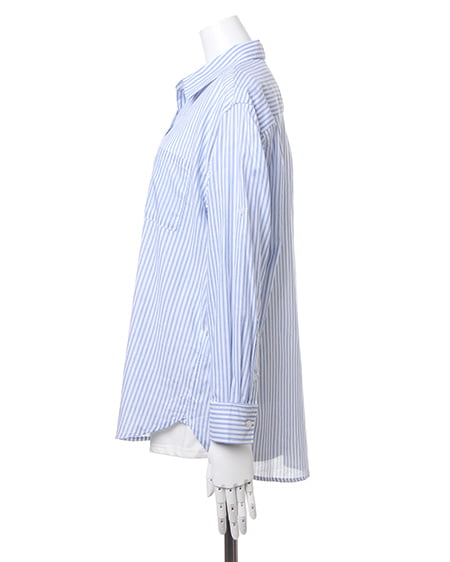 INGNI(イング) 3WAY BIGストライプ/シャツ オフホワイト/ブルー