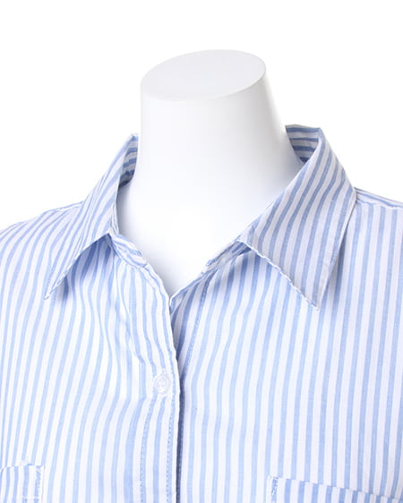 INGNI(イング) 3WAY BIGストライプ/シャツ オフホワイト/ブルー