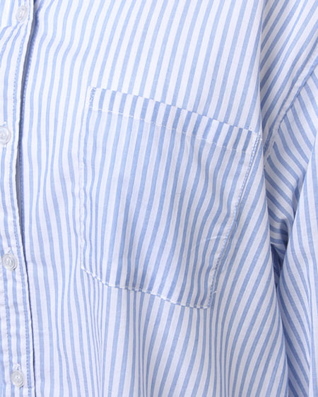 INGNI(イング) 3WAY BIGストライプ/シャツ オフホワイト/ブルー