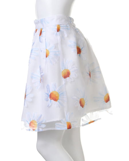 INGNI(イング) マーガレットオーガンジー/スカート オフホワイト/ブルー