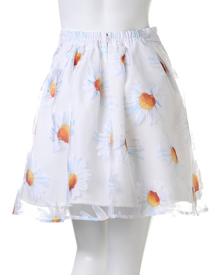 INGNI(イング) マーガレットオーガンジー/スカート オフホワイト/ブルー