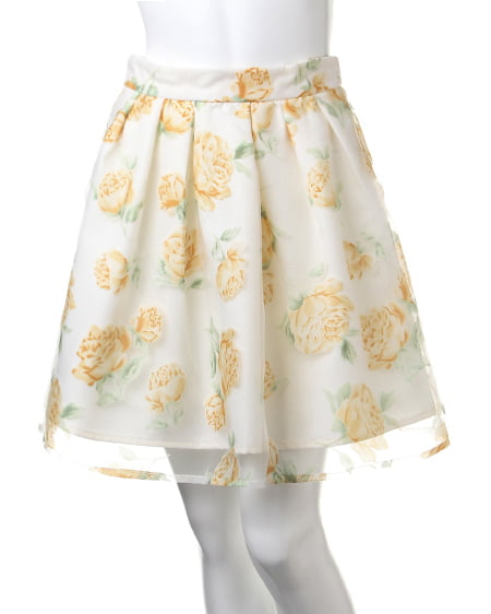 INGNI(イング) 花柄オーガンジー/スカートB イエロー/ハナ