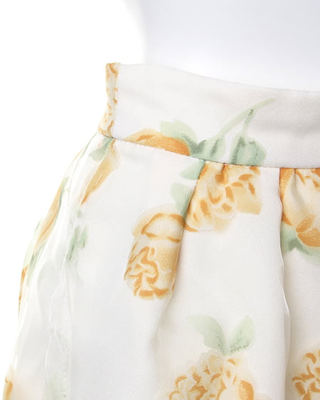 INGNI(イング) 花柄オーガンジー/スカートB イエロー/ハナ