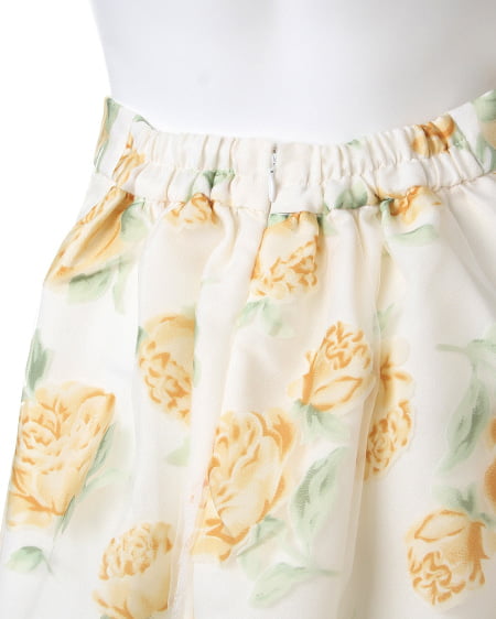 INGNI(イング) 花柄オーガンジー/スカートB イエロー/ハナ