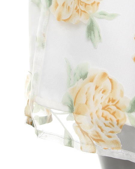 INGNI(イング) 花柄オーガンジー/スカートB イエロー/ハナ