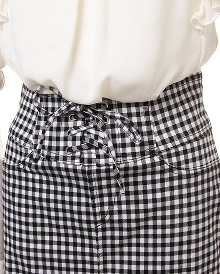 INGNI(イング) フリルドッキング/ワンピース クロ/ギンガム