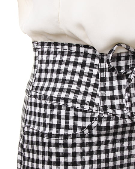 INGNI(イング) フリルドッキング/ワンピース クロ/ギンガム