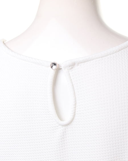 INGNI(イング) オパール花柄スカートドッキング/ワンピース オフホワイト/アカ