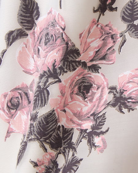 INGNI(イング) オパール花柄スカートドッキング/ワンピース オフホワイト/アカ