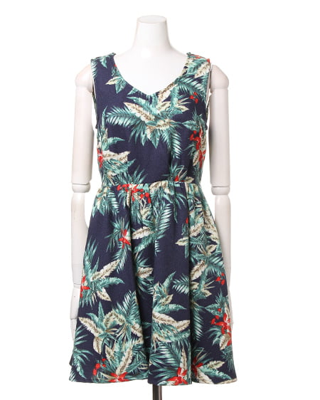 INGNI(イング) リゾートリーフ柄F&F/ワンピース コン
