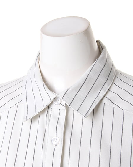 INGNI(イング) サッシュ付シャツ/コンビネゾン オフホワイト/ストライプ