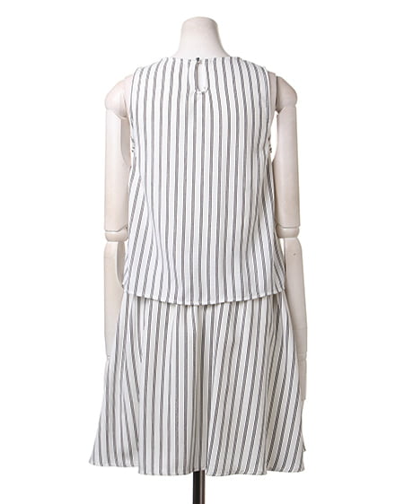 INGNI(イング) F&Fノースリ/ワンピース オフホワイト/ストライプ