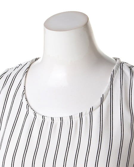 INGNI(イング) F&Fノースリ/ワンピース オフホワイト/ストライプ