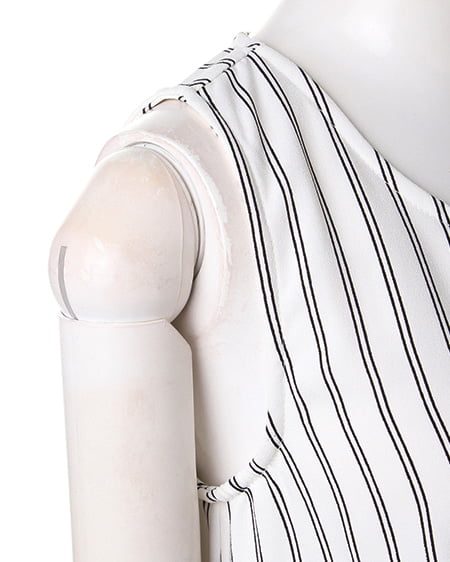 INGNI(イング) F&Fノースリ/ワンピース オフホワイト/ストライプ