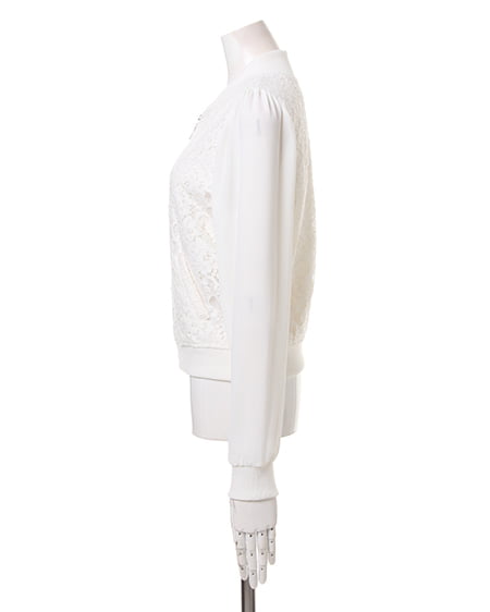 INGNI(イング) レースリブ/ブルゾンA オフホワイト