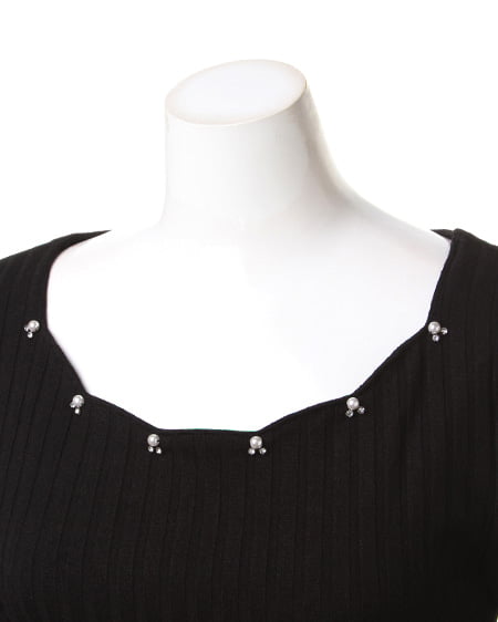 INGNI(イング) ワイドリブスカラップ/TOPS クロ