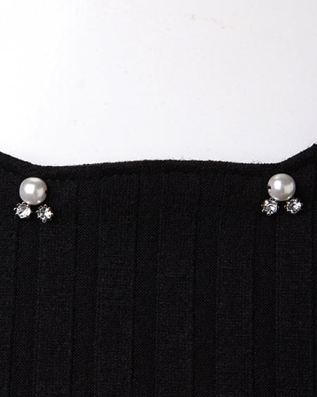 INGNI(イング) ワイドリブスカラップ/TOPS クロ