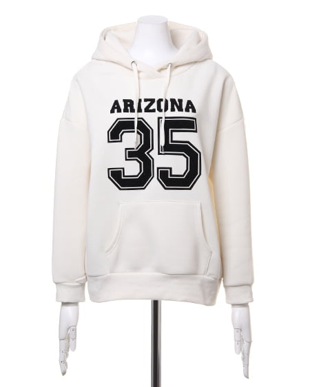 INGNI(イング) 裏起毛ナンバリング/パーカー オフホワイト