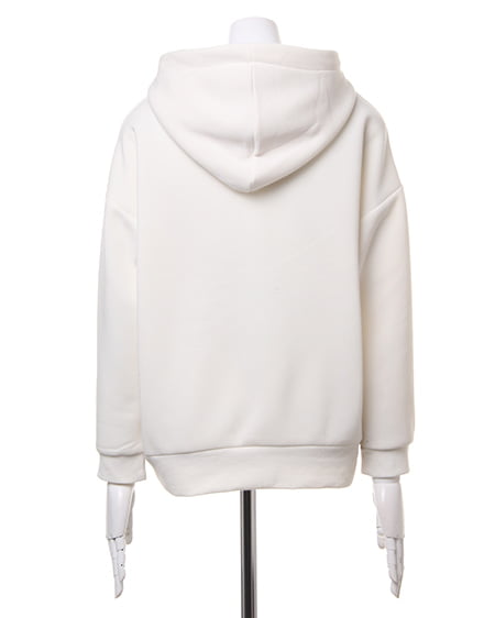 INGNI(イング) 裏起毛ナンバリング/パーカー オフホワイト