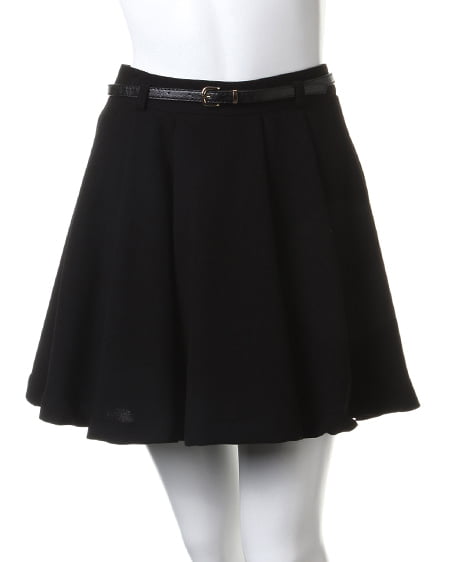 INGNI(イング) ベルト付タックペプラムキュロット/パンツ クロ