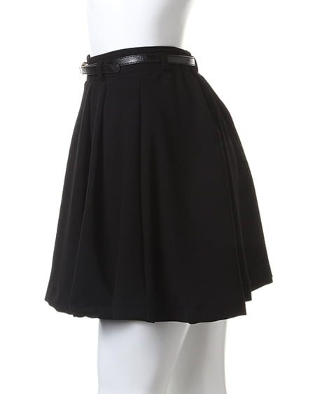 INGNI(イング) ベルト付タックペプラムキュロット/パンツ クロ